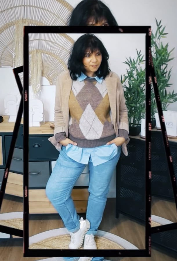 “Claire” look · price of the complete look, including scarf shown as an example (optional accessories)