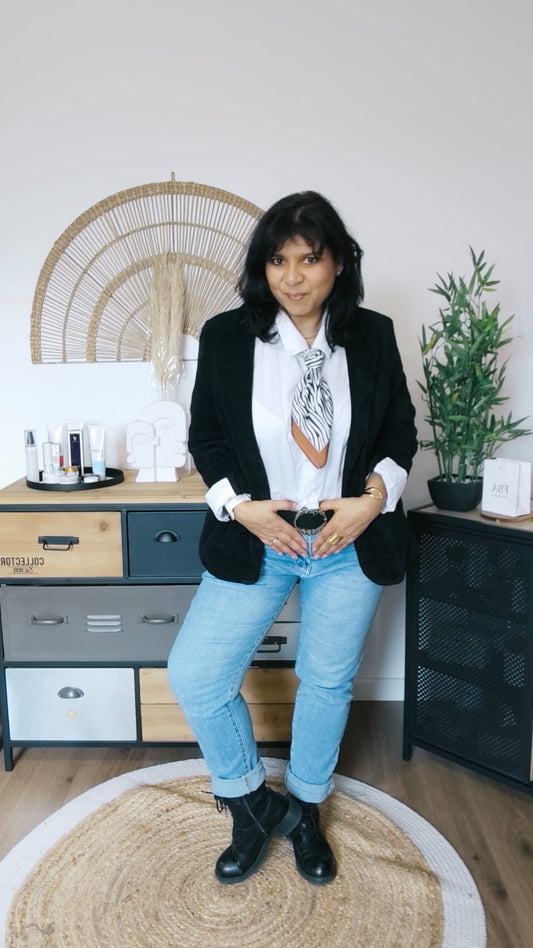 “Claire” look · price of the complete look, including scarf shown as an example (optional accessories)