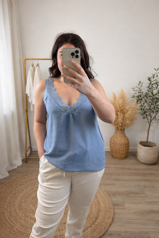 "Evidence" top - soft lace & natural femininity - with lace straps