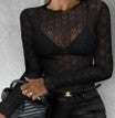 Textured sheer top – sensual elegance & stretchy comfort
