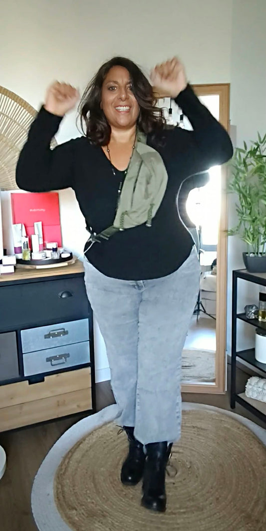 Stretch blue jeans – comfort & support