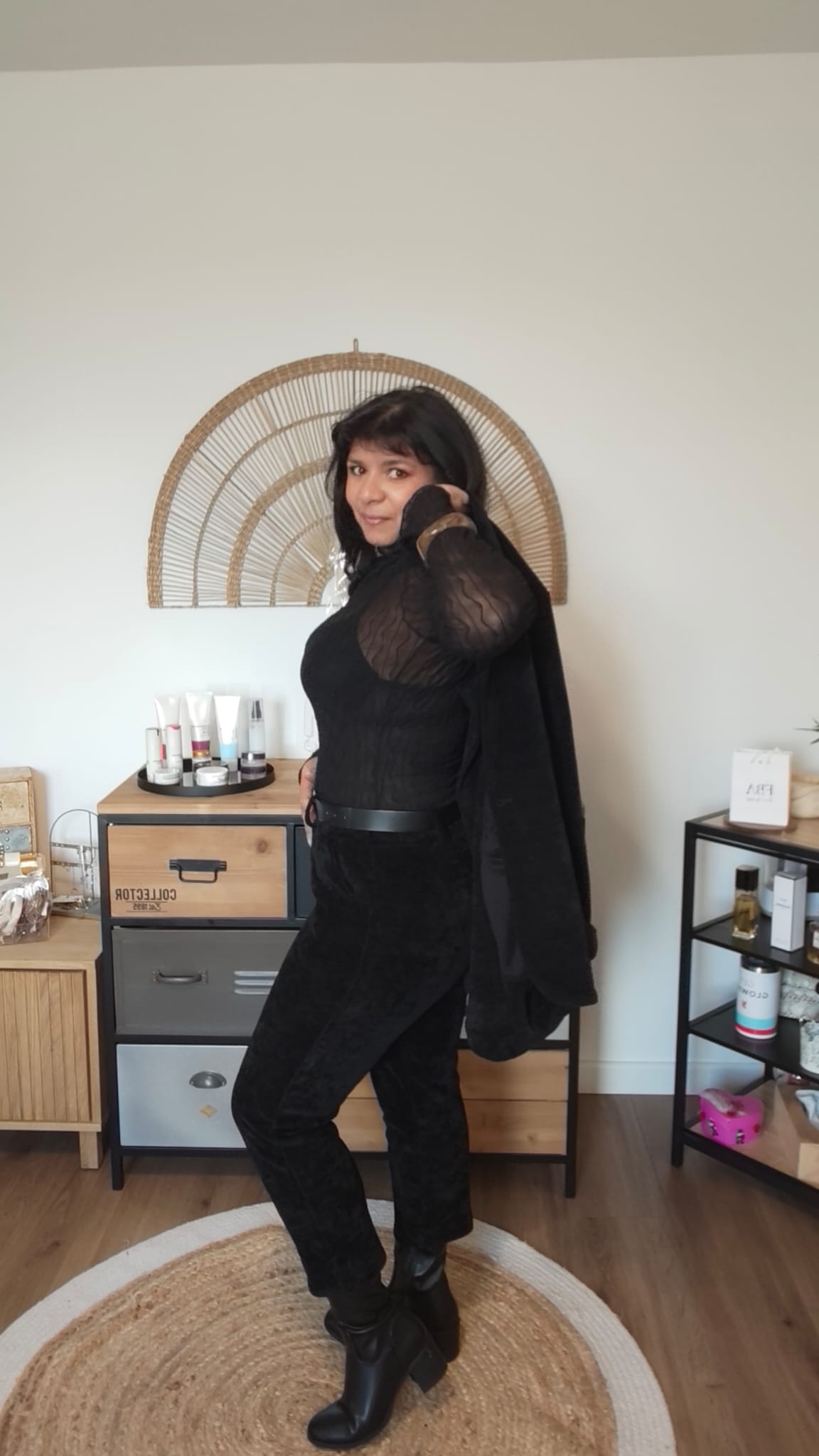 Textured sheer top – sensual elegance & stretchy comfort