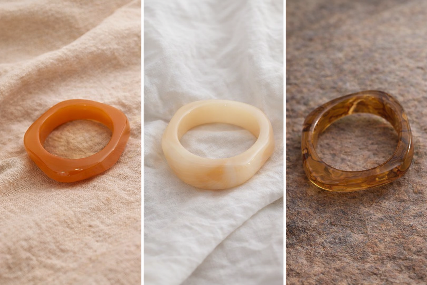 Square resin bracelet – mineral inspiration & assertive style