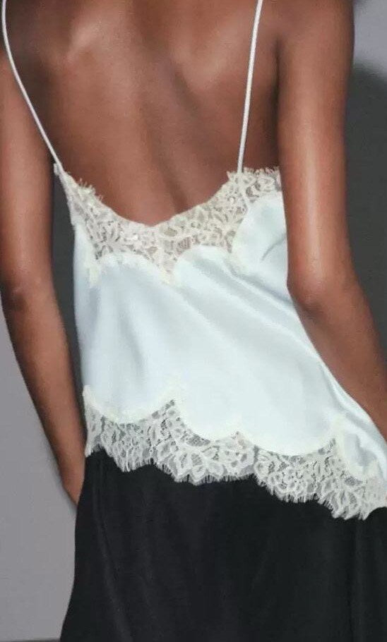 "Evidence" top - soft lace & natural femininity - with lace straps